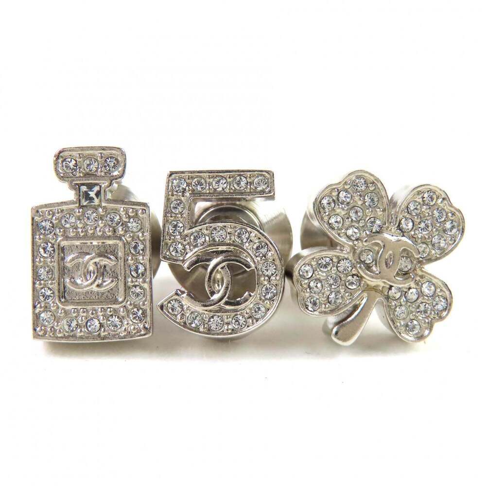 CHANEL Authentic Silver Logo Brooch